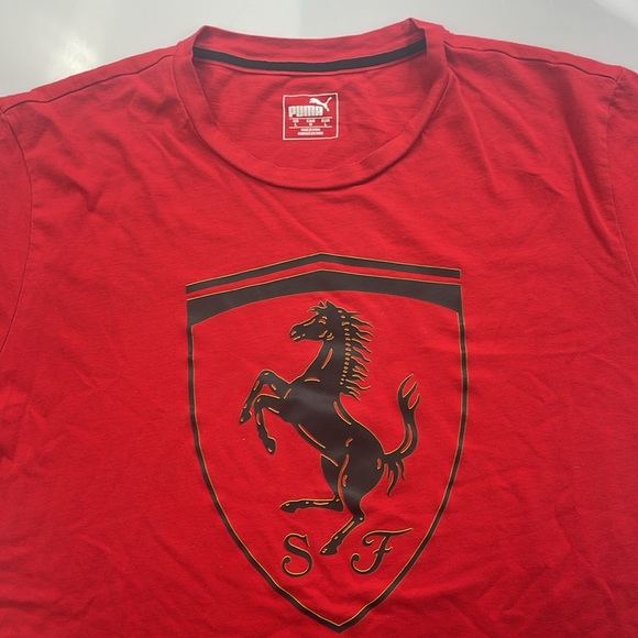 Puma Mens Ferrari Red Large Tshirt Y17-8 - Picture 2 of 4